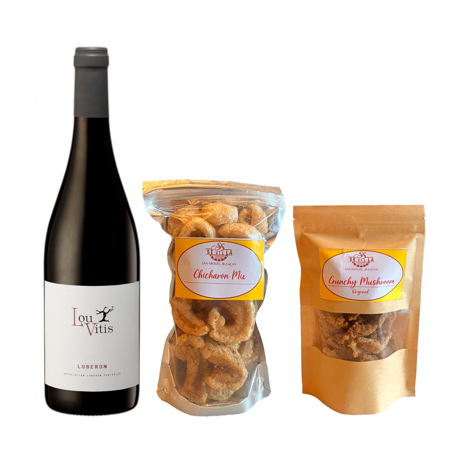 Lou Vitis Rouge (France) + Crunchy Mushroom + Chicharon Mix
